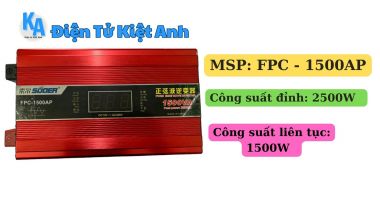 Bộ Đổi Điện Sin Chuẩn 1500w 12V Sang 220V Có Đồng Hồ Hiển Thị - FPC-1500AP